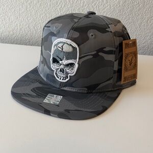 Camouflage Skull Snapback Hat